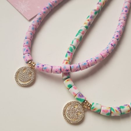 Smiley floral necklace