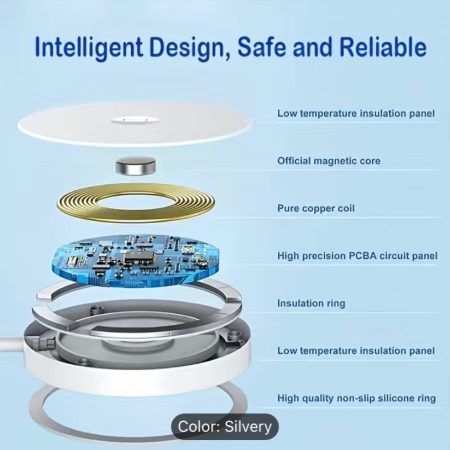 15W Magnetic Wireless Phone Charger: Wireless Charger Magnet With Aluminum Alloy Shell, Strong Magnetic Ring, Temperature Control Chip, Charging Animation, Gift For Men And Women, For Friend Gift,Birthday Gift,for Girlfriend/Boyfriend Gift!