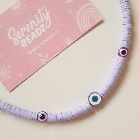 Evil eye purple necklace