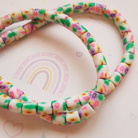 Floral barrel beads