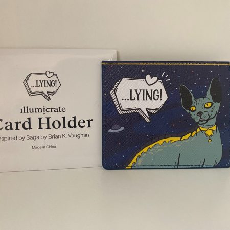 Illumicrate exclusive card holder inspired by the Saga graphic novel series! Features Lying Cat.
