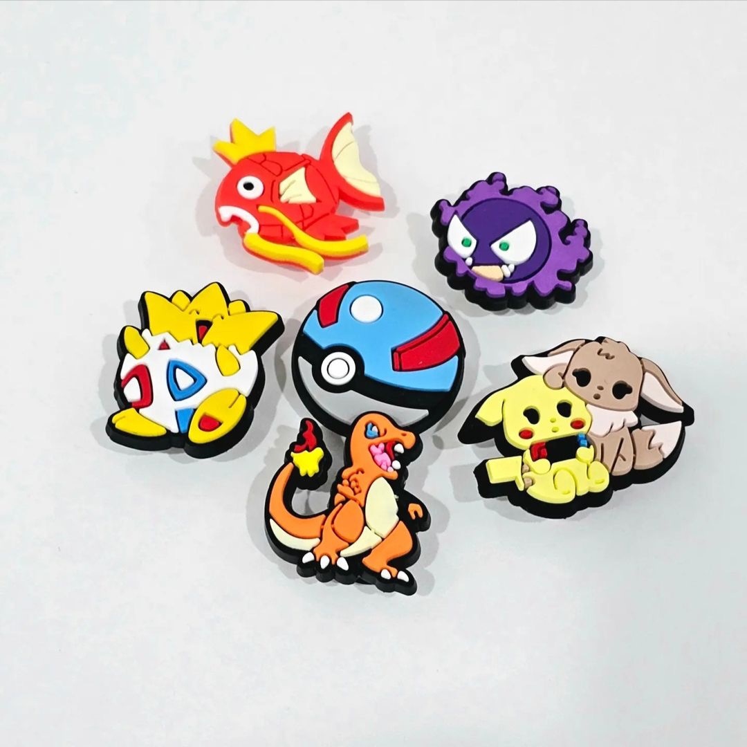 Pokemon rubber charms (6 pieces ) ( A )