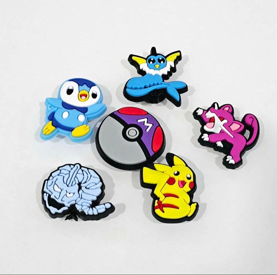 Pokemon rubber charms (6 pieces ) ( A )