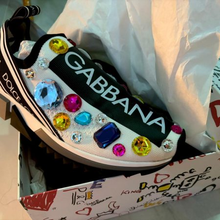 Original Dolce & Gabbana Sorrento Slip-ons with Multi Color Stones